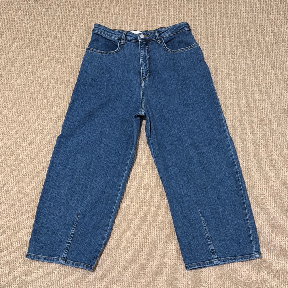 Pilcro Blue Denim Wide-Leg Jeans- size 28